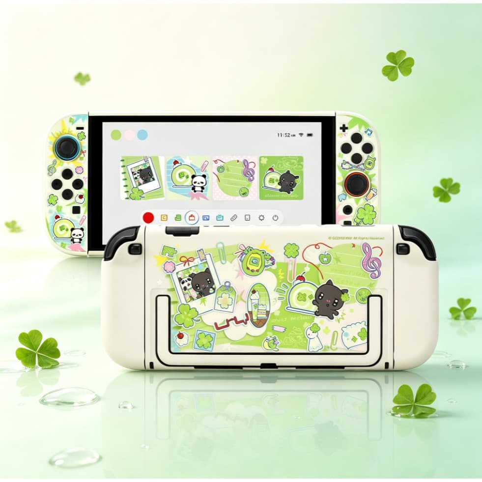 Lucky Clover Memo Slim Hard Case Para Switch 2 , Capa Protetora De Absorção De Choque Antiarranhões Encaixável