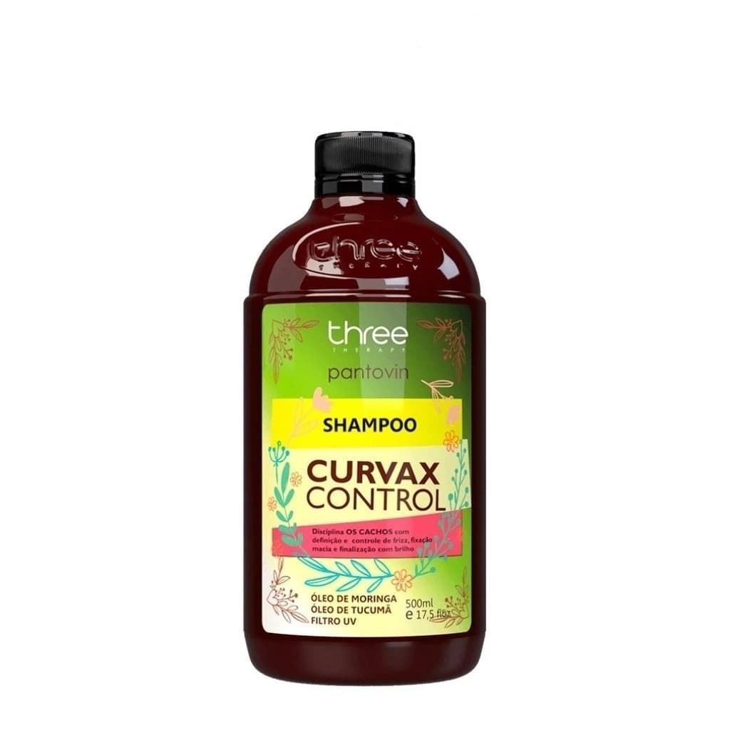Shampoo Anti Frizz para Cachos Pantovin Curvax Control 500ml