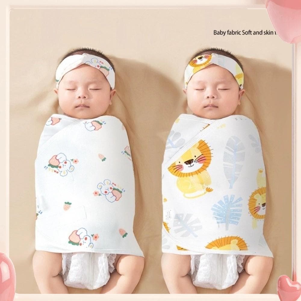 Saco De Dormir Para Bebê , Cobertor De Algodão De Camada Única Envoltório Anti-Susto Recém-Nascidos