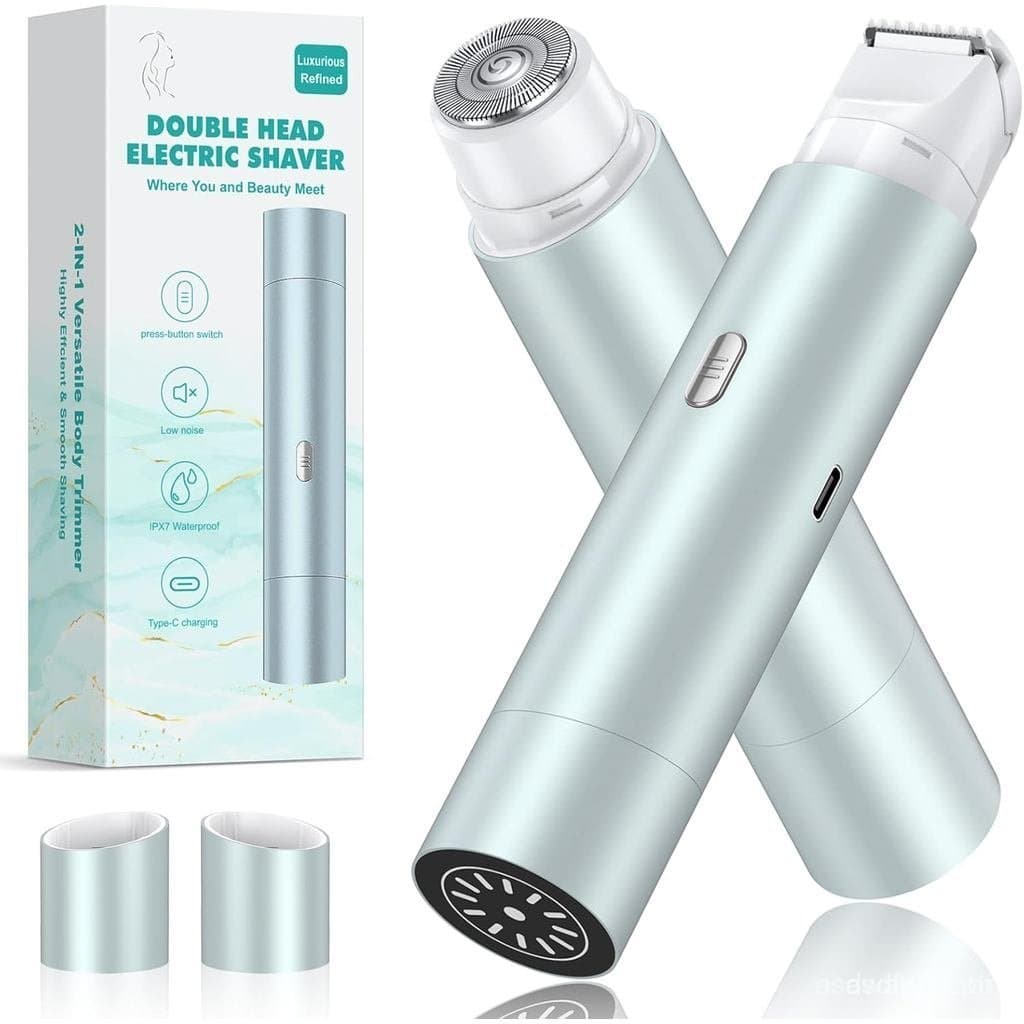 Aparador de biquíni feminino, aparador facial de dupla cabeça, aparador de pelos corporais, aparador elétrico feminino