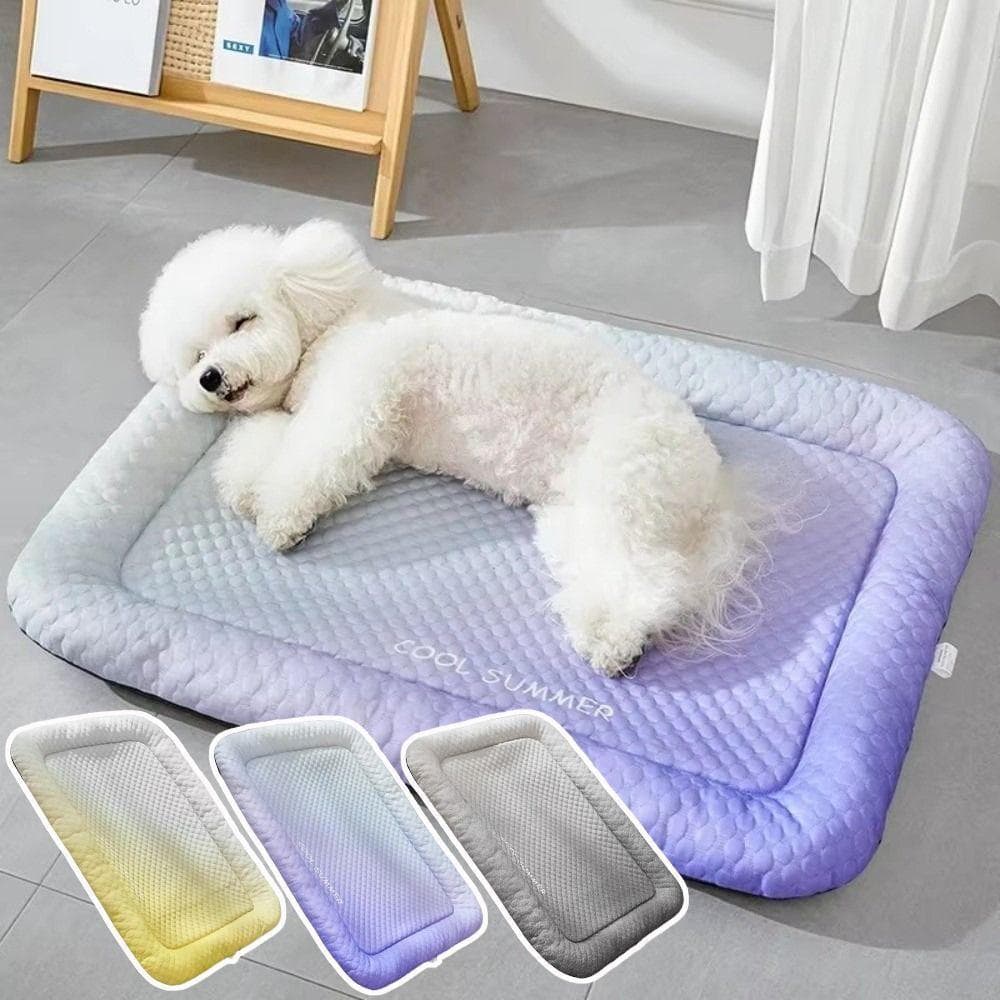 Tapete De Resfriamento Para Animais De Estimação, Cama Respirável De Seda Gelada Cães , Almofada Ergonômica Gatos