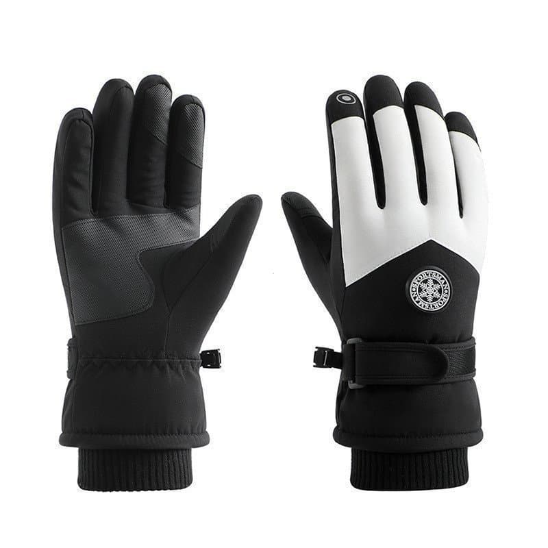 Luvas de Esqui Grossas e Quentes com Forro de Fleece para Outono e Inverno, Masculinas e Femininas, à Prova de Vento e I