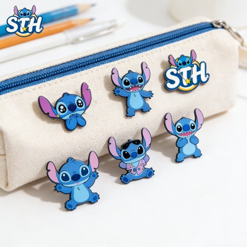 Conjunto de 18 peças de emblema de ponto de desenho animado, broche acrílico, bolsa, acessórios de roupas, pino