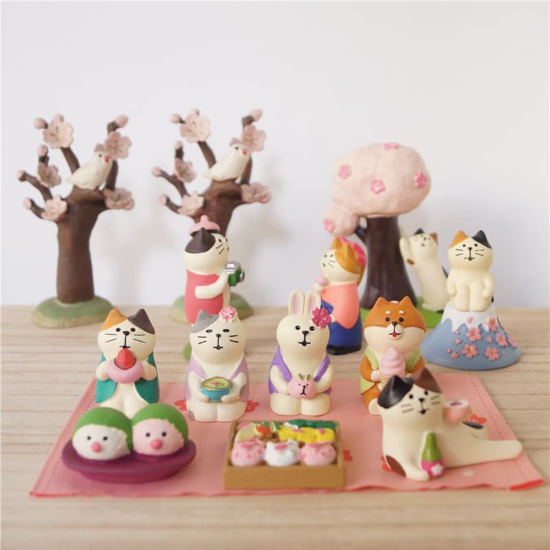 Gato gato departamento mantimentos gato namoradas parentes primavera passeio flores de cerejeira Micro cena decoração bo