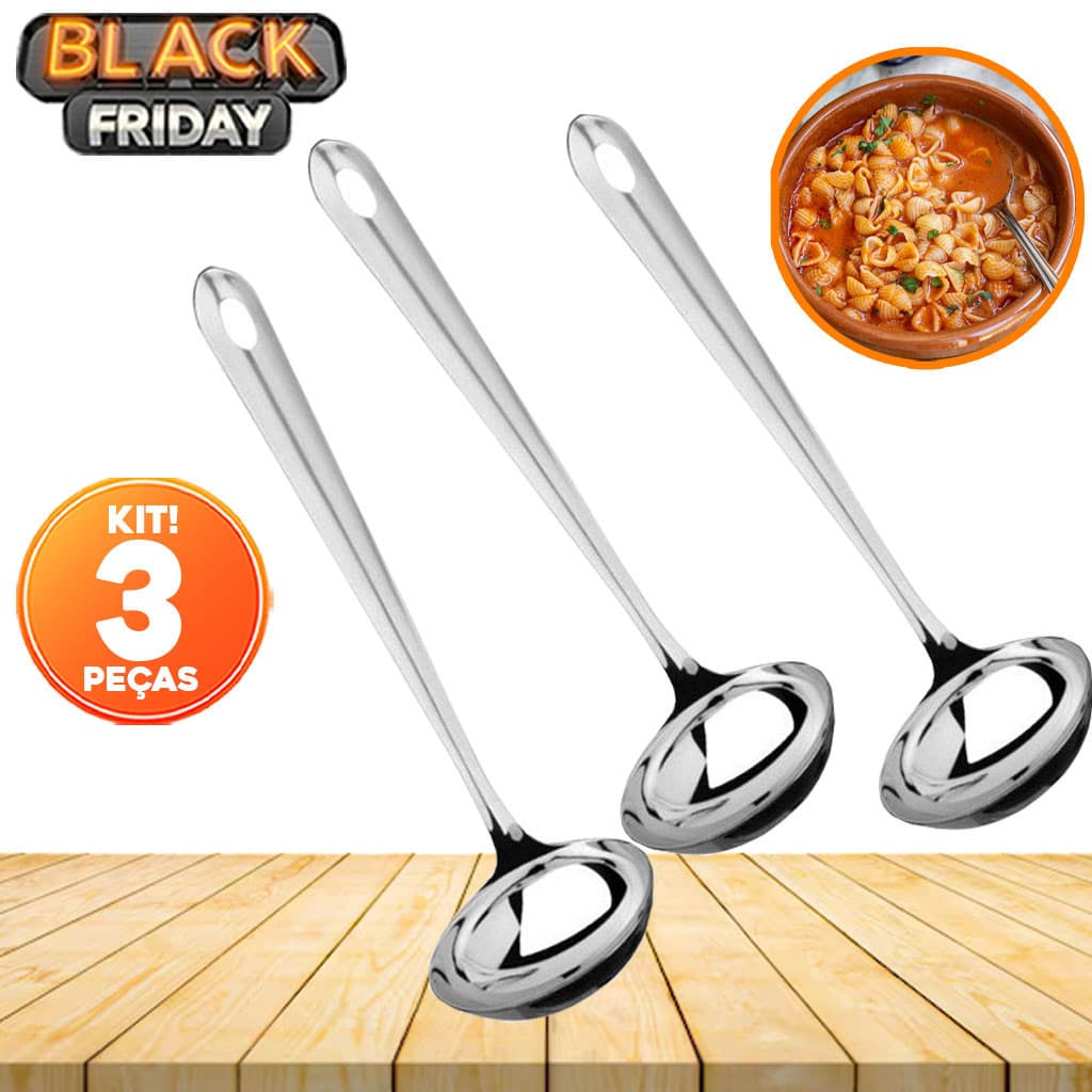 Conchas Pequenas em Inox para Molhos e Caldos - Utensílios de Cozinha Práticos e Elegantes