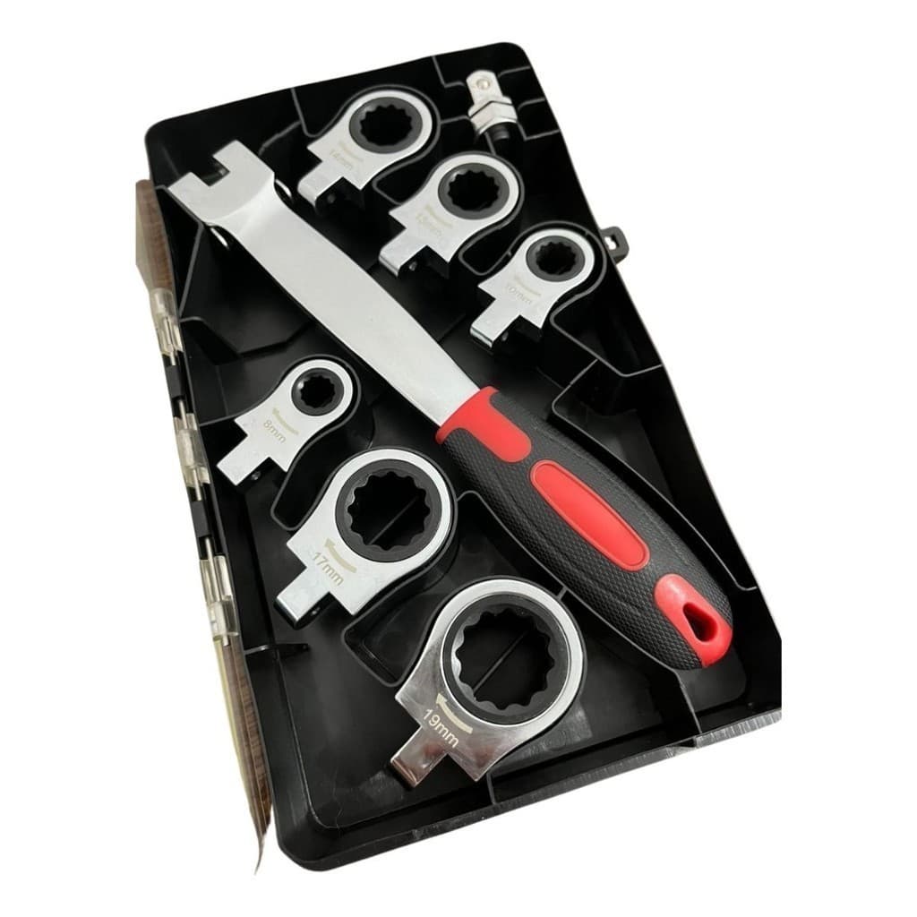 Kit de Chave Flexível com Cabeças Intercambiáveis – Ideal para Reparos em Áreas de Difícil Acesso