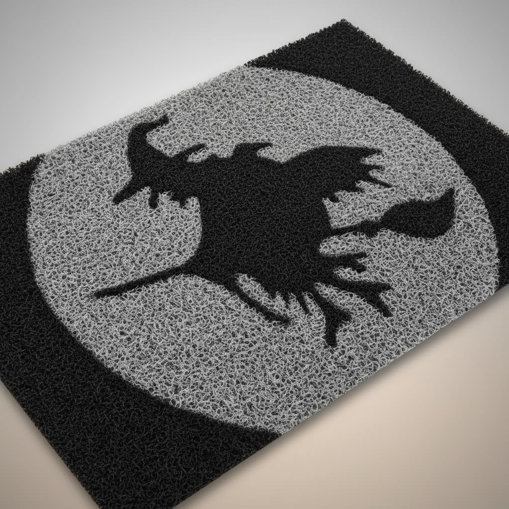 Tapete Capacho Bruxa Halloween 60x40 Geek Decor Lar Porta Ap 60 Cm 40 Cm Vinil entrada casa