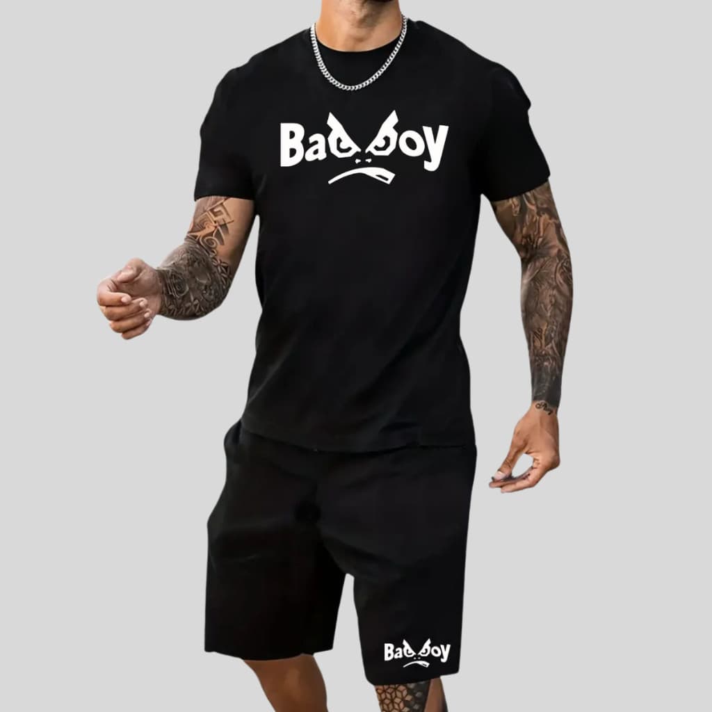 Conjunto Masculino Camiseta  BadBoy + Short Mauricinho moletom