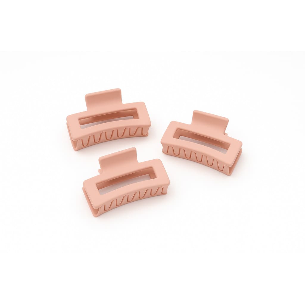 Kit 3 Presilhas de Cabelo Femininas Rosa Coreano 4.5cm | Acessório Elegante