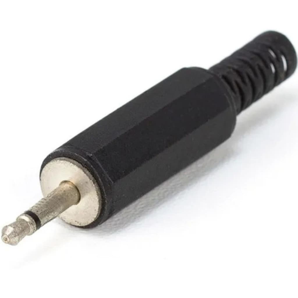 100 Peças Plug P1 Mono Plástico C/ Rabicho bc