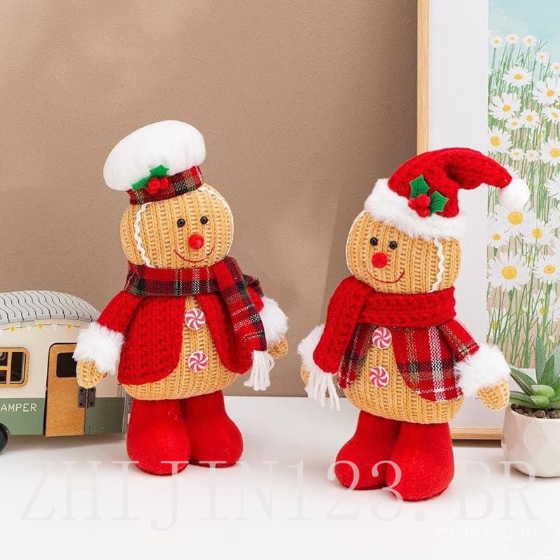 Boneca de Gengibre Tricotada Natal - Decoração de Cena Festiva Adereços de Festival YNCZ