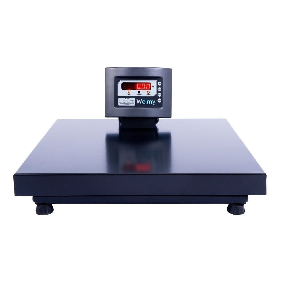 💪 Balança Plataforma Industrial 300kg 50x50cm Preta Welmy W300 SC | INMETRO | Alta Precisão