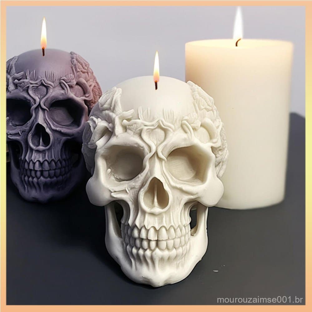 Molde De Velas De Caveira Rosa Bolo De Chocolate Sabonete Feito À Mão Resina De Gesso Silicone Decoração De Halloween