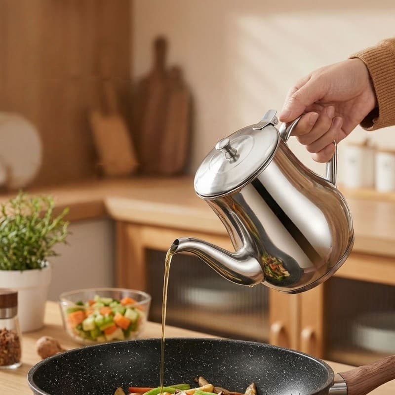 Leiteira Bule De Inox Com Tampa Para Cantinho Do Café E Chá Prático