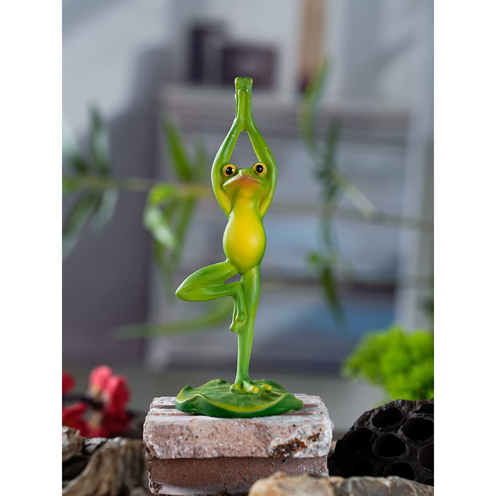 Bonito bonito Yoga sapo ornamentos criativo escritório Desktop descompressão cura pequenos ornamentos artesanato em resi