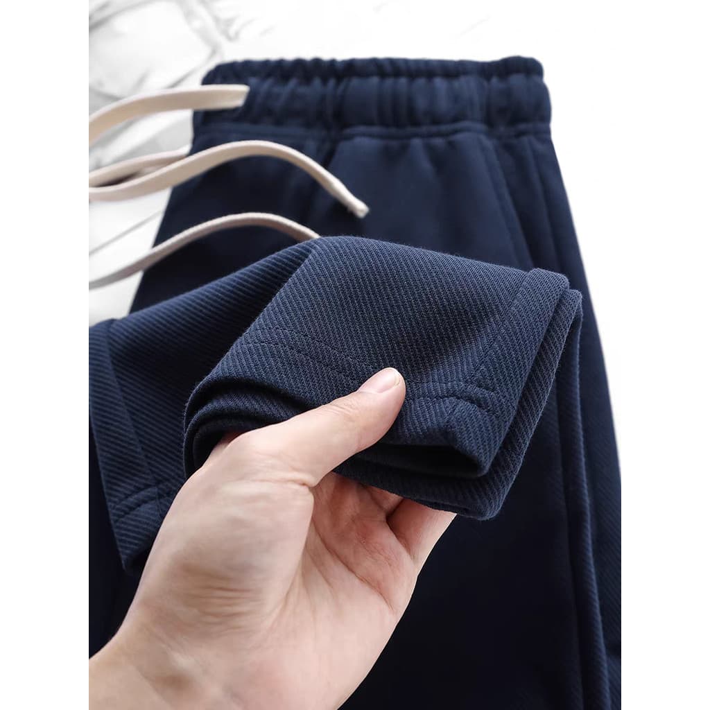 Primavera outono pesado drape reta sweatpants homens 300g calças de sarja americana solta drape sweatpants calças casuai