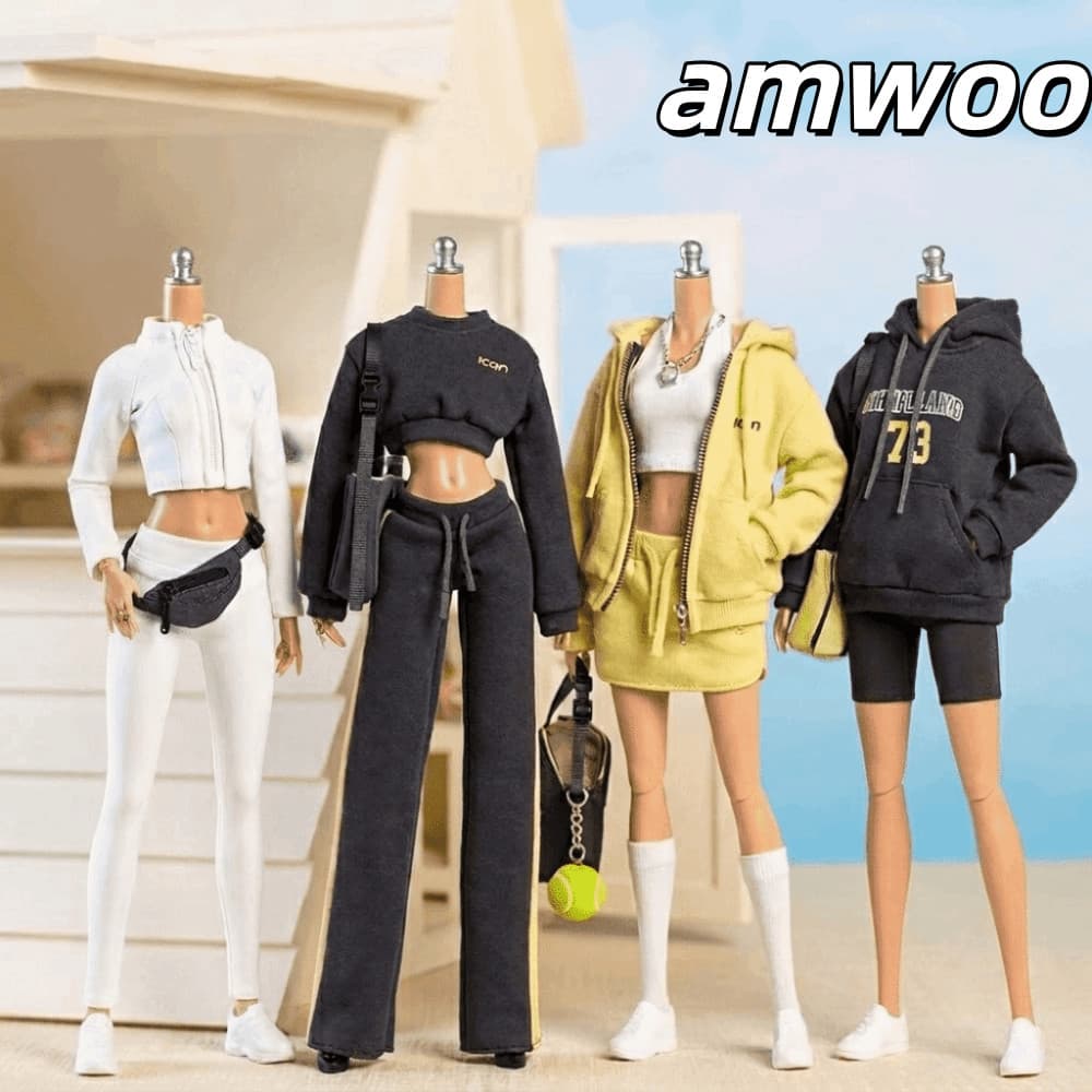 Conjunto De Acessórios Para Bonecas AMWOO , Roupas De Boneca Estilo Esportivo De Tamanho De 30 Cm Vestir Em Escala 1/6 D