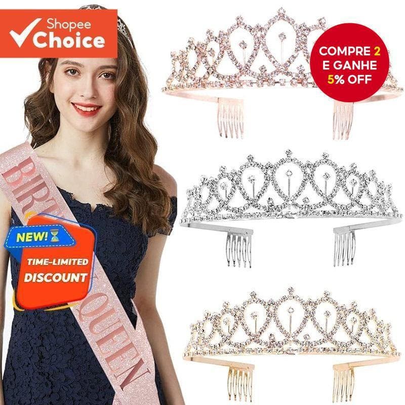 Cinto E Coroa Bandana Aniversário Rainha Conjunto Festa De Suprimentos Decoração