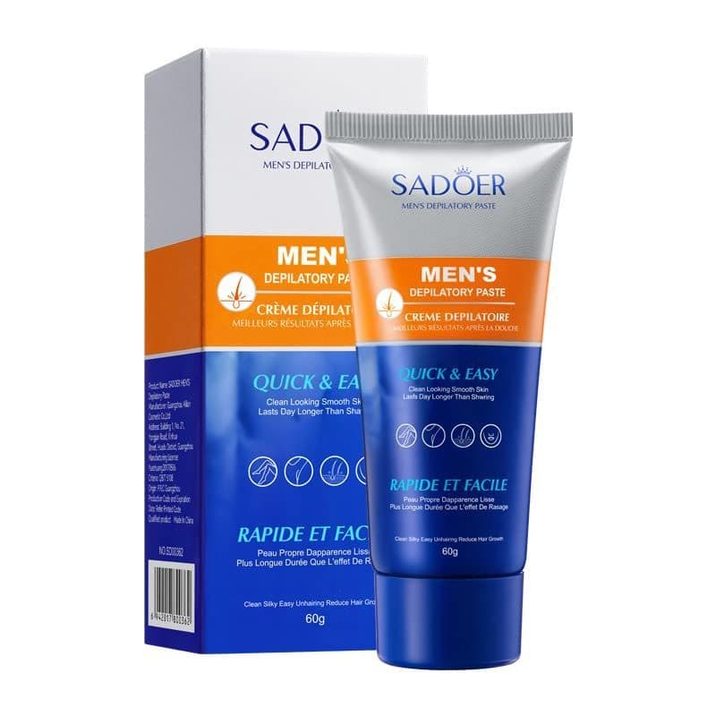 Creme Depilatório Para Homens-Indolor , Impecável E Calmante Pêlos Corporais Masculinos Grossos Indesejados-Sem Tripulaç