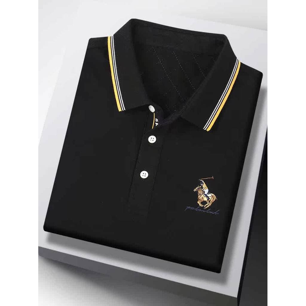 Camiseta polo masculina de manga curta de algodão mercerizado de alta qualidade lapela Paul meia manga negócios masculin