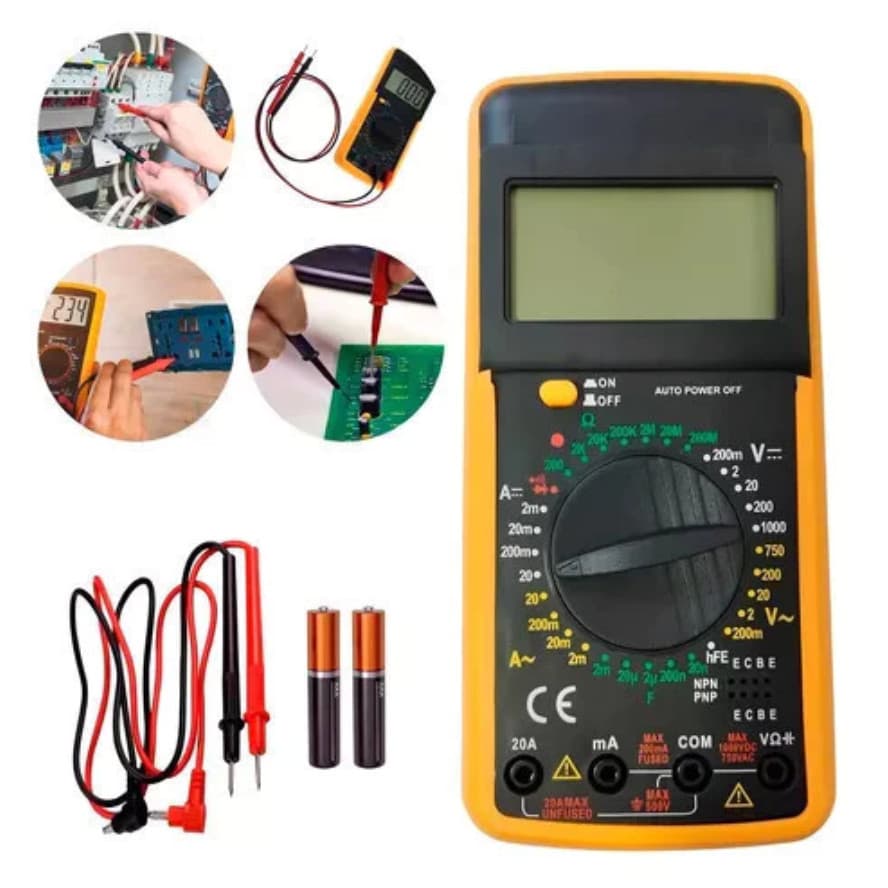 Multimetro Digital Profissional Medidor Capacitor Capacímetr Com Pilhas