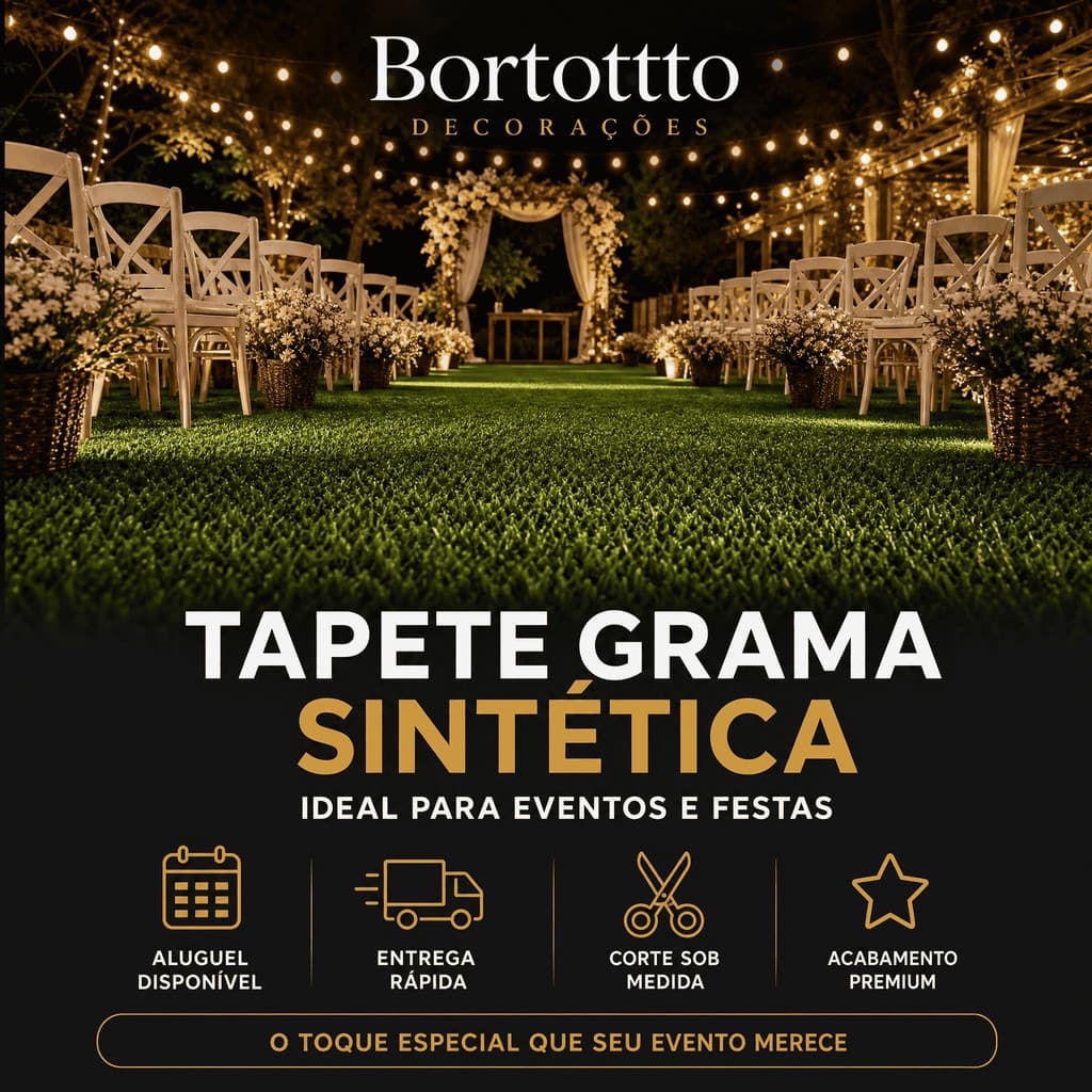 Grama Sintética Decorativa 2m Largura Área Interna e Externa