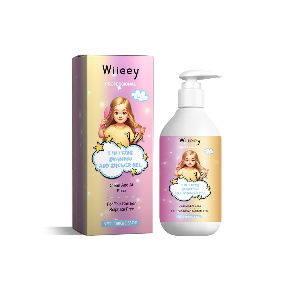 Wiieey Shampoo dois em um para lavagem corporal, reparação da extremidade do cabelo, massagem no couro cabeludo seco, li
