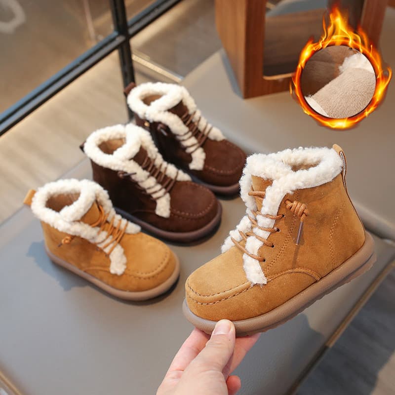 Meninas dois algodão Martin botas 2025 inverno novo estilo crianças velo-velo botas de algodão quente meninas moda botas