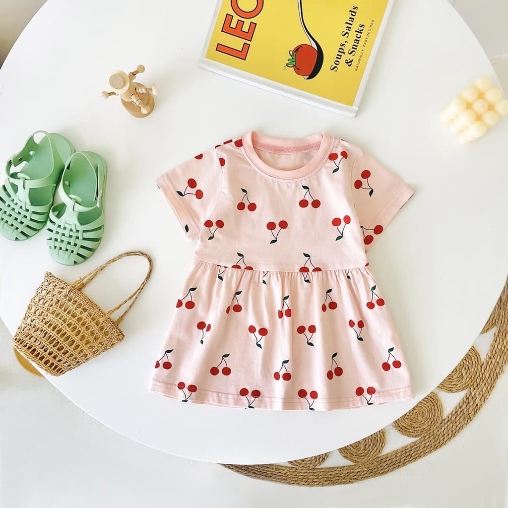 Roupas infantis bebê menina saia infantil ins algodão puro moda venda quente bebê roupas infantis vestido de frutas verã