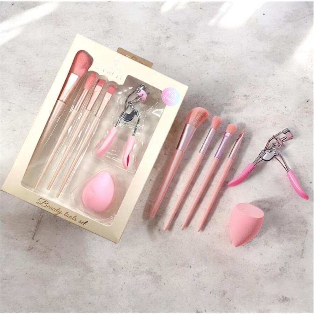 Kit de maquiagem - pinceis, esponjinha e curvex
