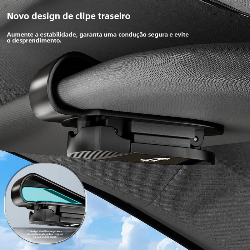 Clipe de armazenamento de óculos de sol para viseira de sol de carro com esponja de amortecimento Cartão de recibo de ca