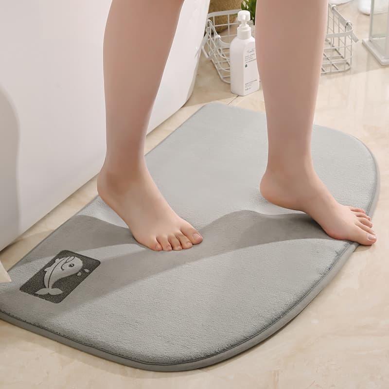 Novo Tapete De Banho Semicircular Antiderrapante Absorvente 2026-Porta De Segurança Para Banheiro
