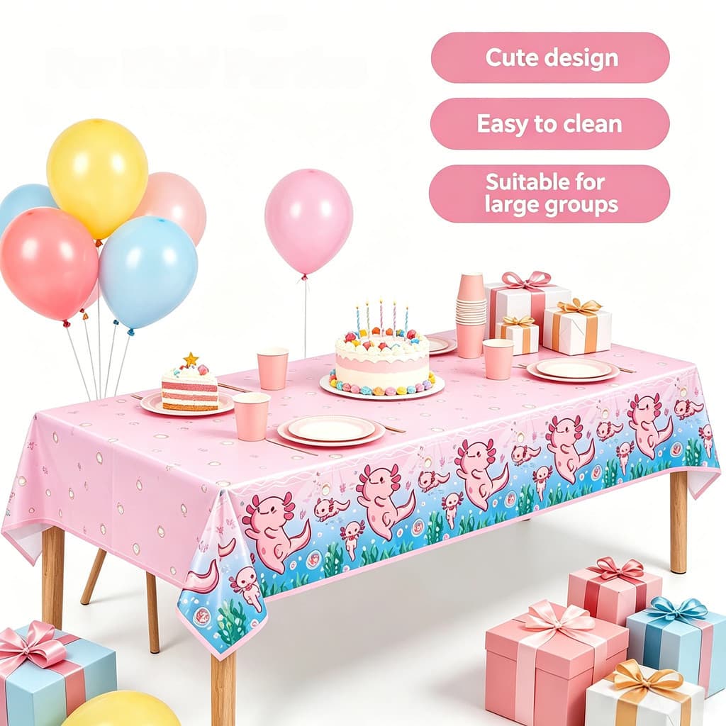 Toalha De Mesa Impermeável Com Tema Salamandra De 1 Unidade 130x220 cm-Capa De Festa De Plástico Para Aniversário , Piqu