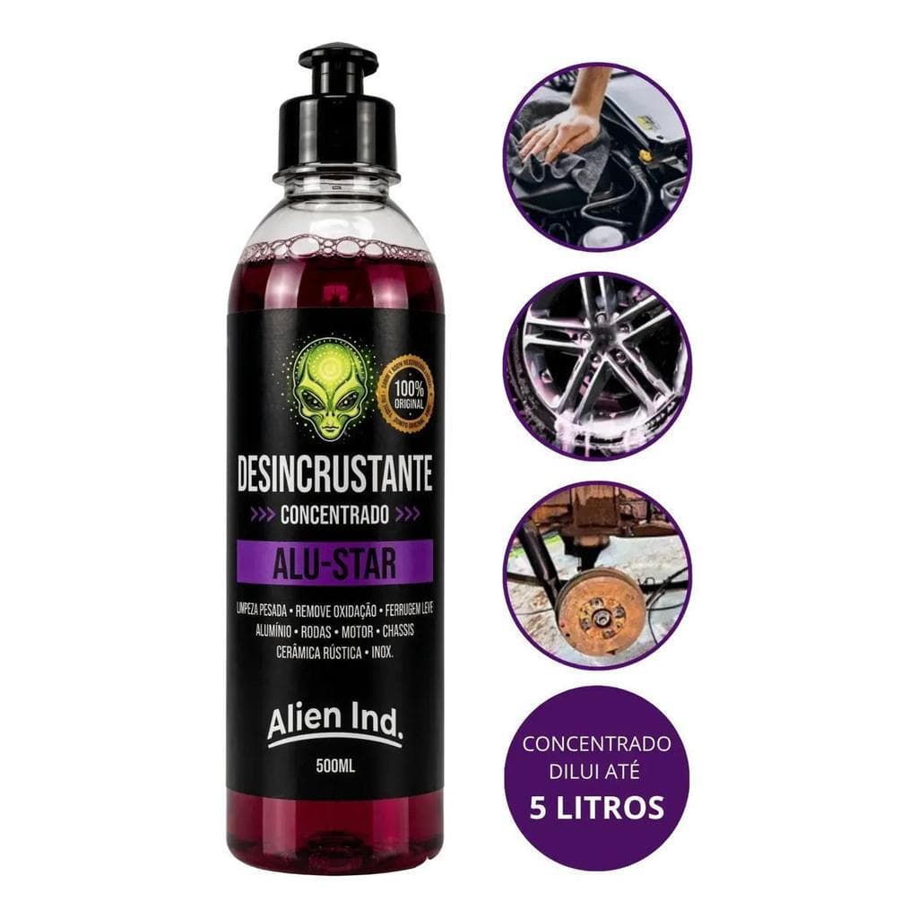 Desincrustante Alien 500ml Limpa Alumínio Rodas Chassi Motor Concentrado