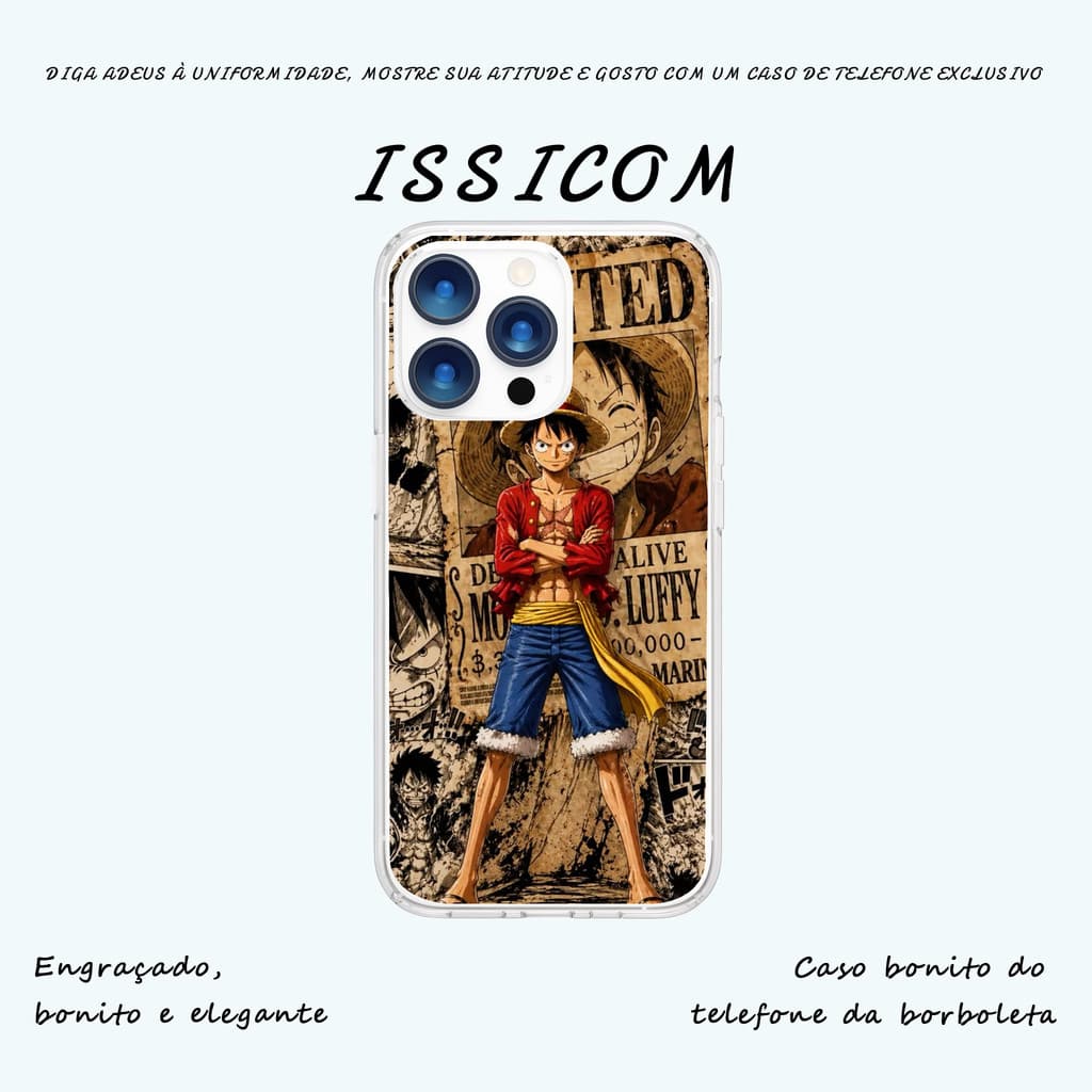 Capa de Celular One Piece Luffy Caso de telefone mulher capinha capinha iphone Pintura para iPhone XR até 17 Pro Max