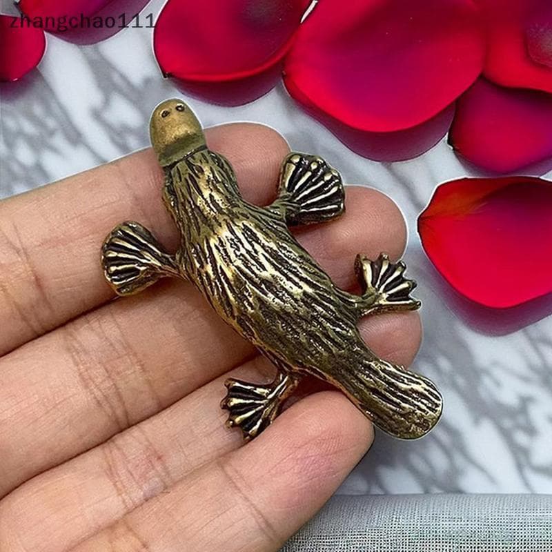 [Z] 1 Peça Ornamento De Ornitorrinco De Latão Retrô , Estatueta Em Miniatura De Cobre Sólido , Chá De Metal , Animal De