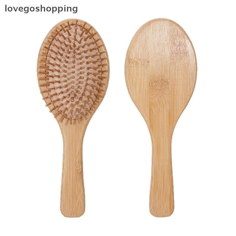 [lovego] Pente De Airbag De Bambu , De Dente Largo , Massagem Suave , Escovação De Couro Cabeludo Corte De Cabelo , Esti