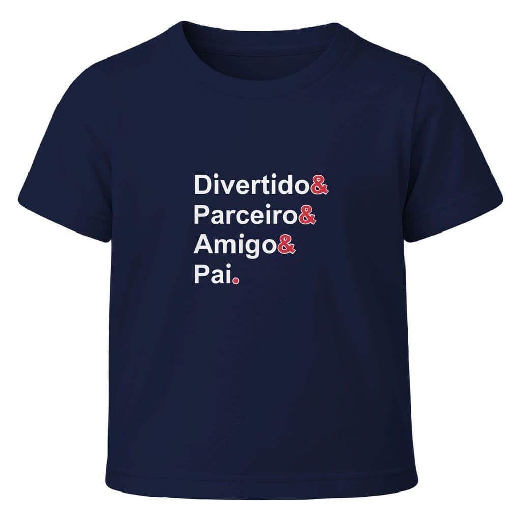 Camiseta Infantil Menino Dia dos Pais Divertido & Parceiro & Amigo & Pai.