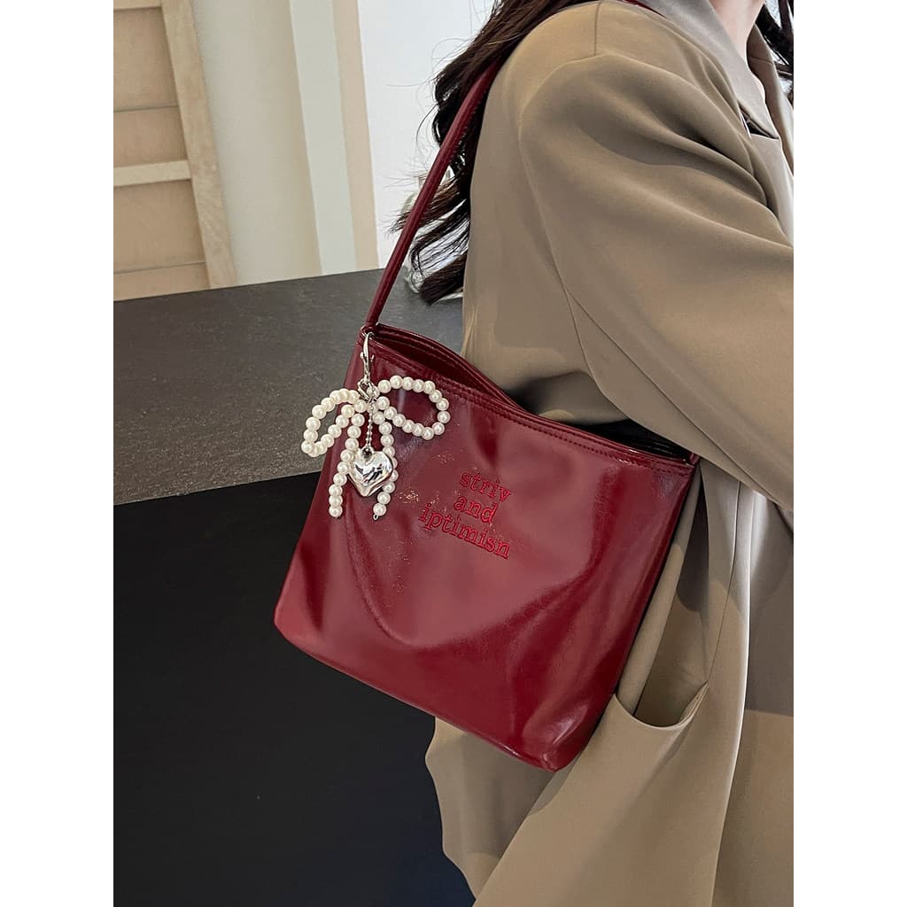 bolsa feminina bolsa transversal feminino Bolsa vermelha de alta qualidade para axilas de um ombro