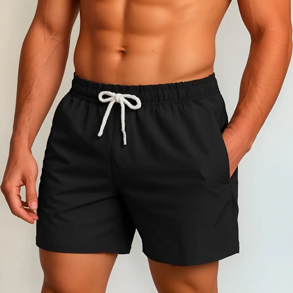 Short Tactel Grosso Masculino Mauricinho Adulto Surf Praia Piscina Cores Lisas Secagem Rápida Academia Treino