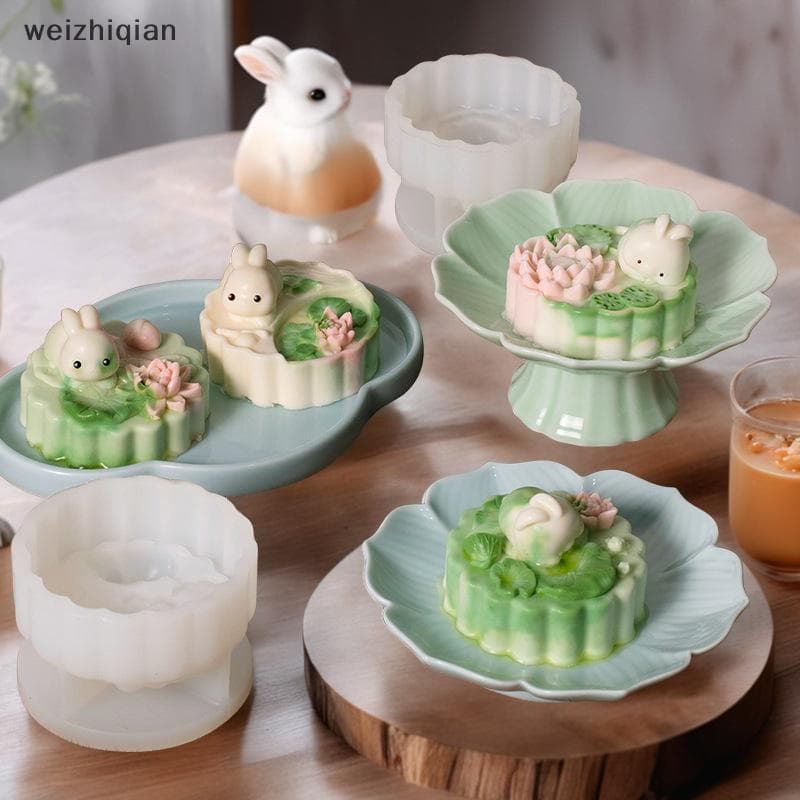 [T & B] Criativo Coelho Pudim De Leite Molde De Silicone Creme Bonito Dos Desenhos Animados Geléia Bolo Decoração De Fer