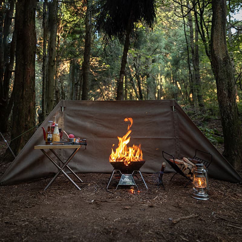 Koman ao ar livre pára-brisa matriz acessórios de churrasco acampamento chama retardador tela lona piquenique fogão fáci
