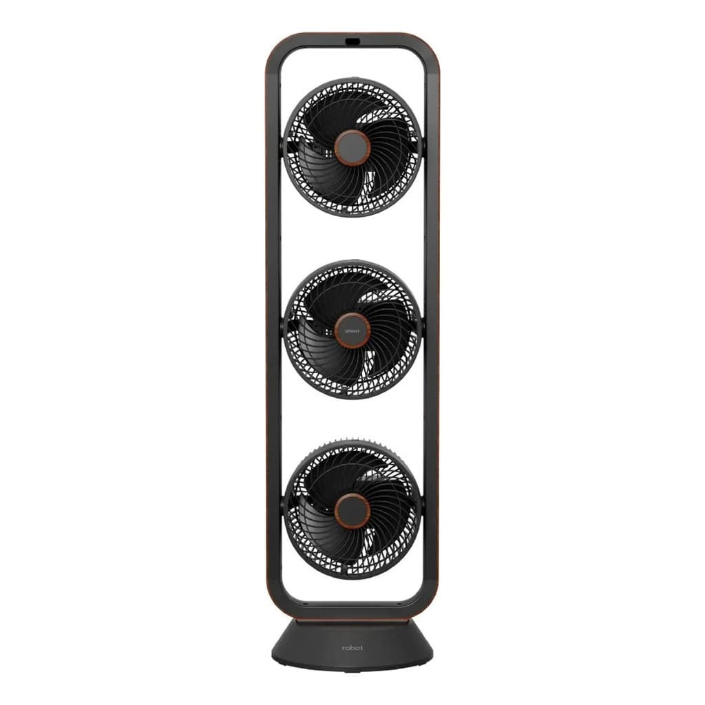 Ventilador Triplo Spirit Robot - Preto E Tabaco - 127 Volts