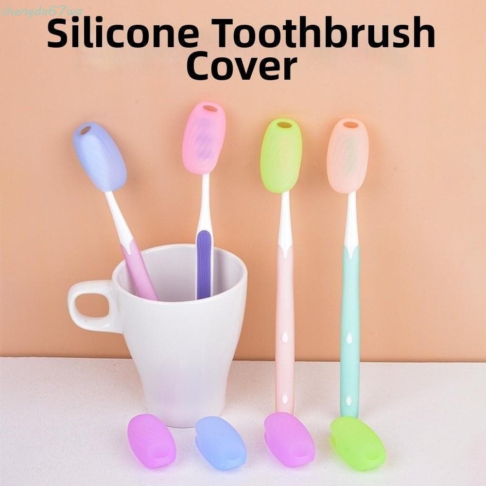 Capa de Escova de Dentes de Silicone Shenda 6 Peças Reutilizável à Prova de Poeira Capa Protetora Livre de BP AVZE