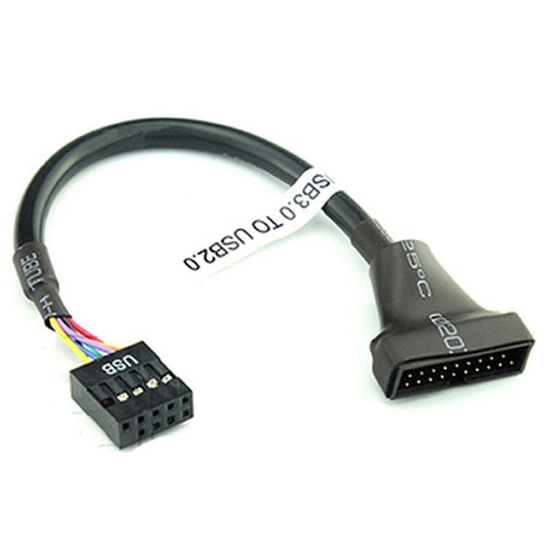 Glowingbubbles 19/20 Pinos USB 3.0 Fêmea Para 9 2.0 Macho Placa-Mãe Cabeçalho Adaptador Cabo GBS