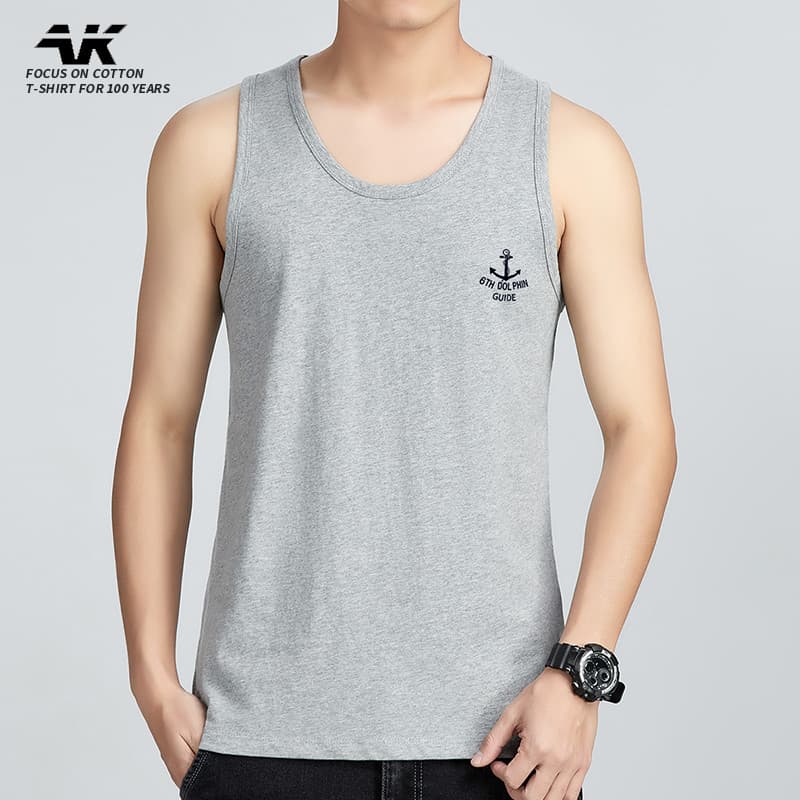 Verão sem mangas colete impresso roupas esportivas masculinas tamanho grande manga curta camiseta Street Wear puro algod