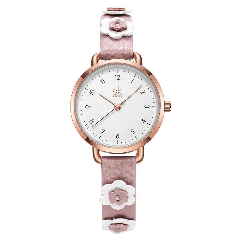 Relógio de quartzo SK senhoras relógio feminino nicho High-End tridimensional flor cinto relógio crianças estudante