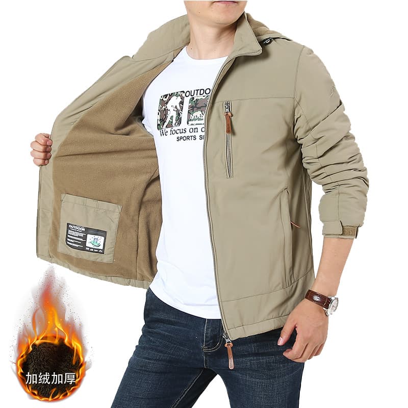Inverno masculino ao ar livre forro de lã jaqueta 2025 novo estilo juventude jaqueta Casual tamanho grande jaqueta espor