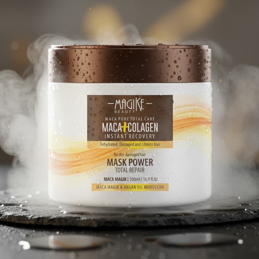 Máscara Magike Macadâmia + Colágeno 500ml – Nutrição, Reconstrução, Liso absoluto