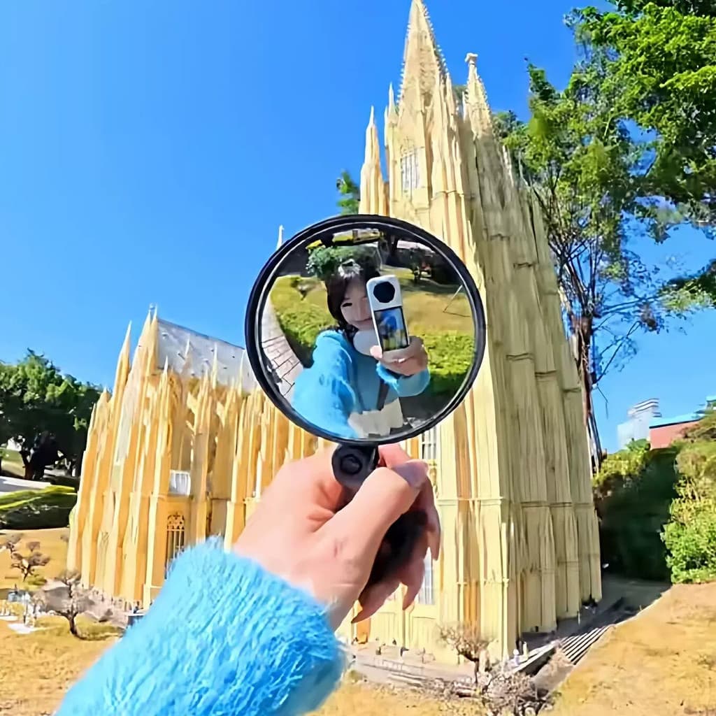 [Espelho retrovisor para viagem, trânsito] espelho convexo portátil para Selfie, espelho redondo, ano novo chinês, féria